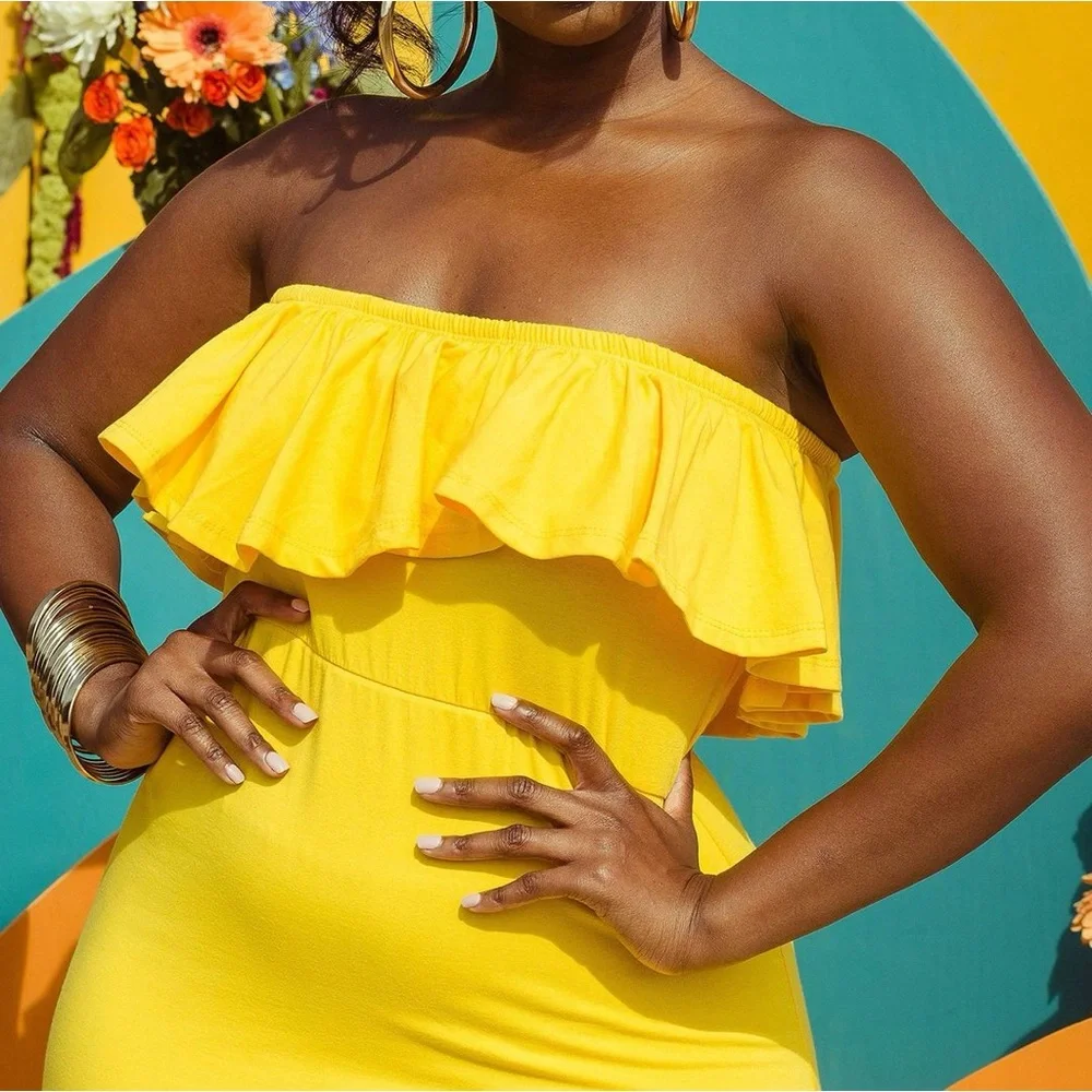 Rebdolls  of Sunshine Ruffled Sleeveless Yellow Dress Size 2X NWT - Picture 13 of 16